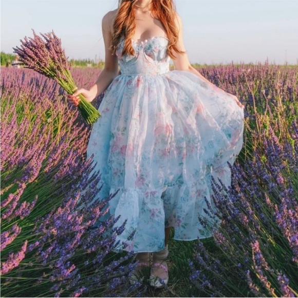 Selkie Dresses & Skirts - Selkie French Corset Puff Midi Dress